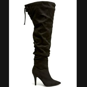 New!!! Wide Width Black Thigh High Boots FTF